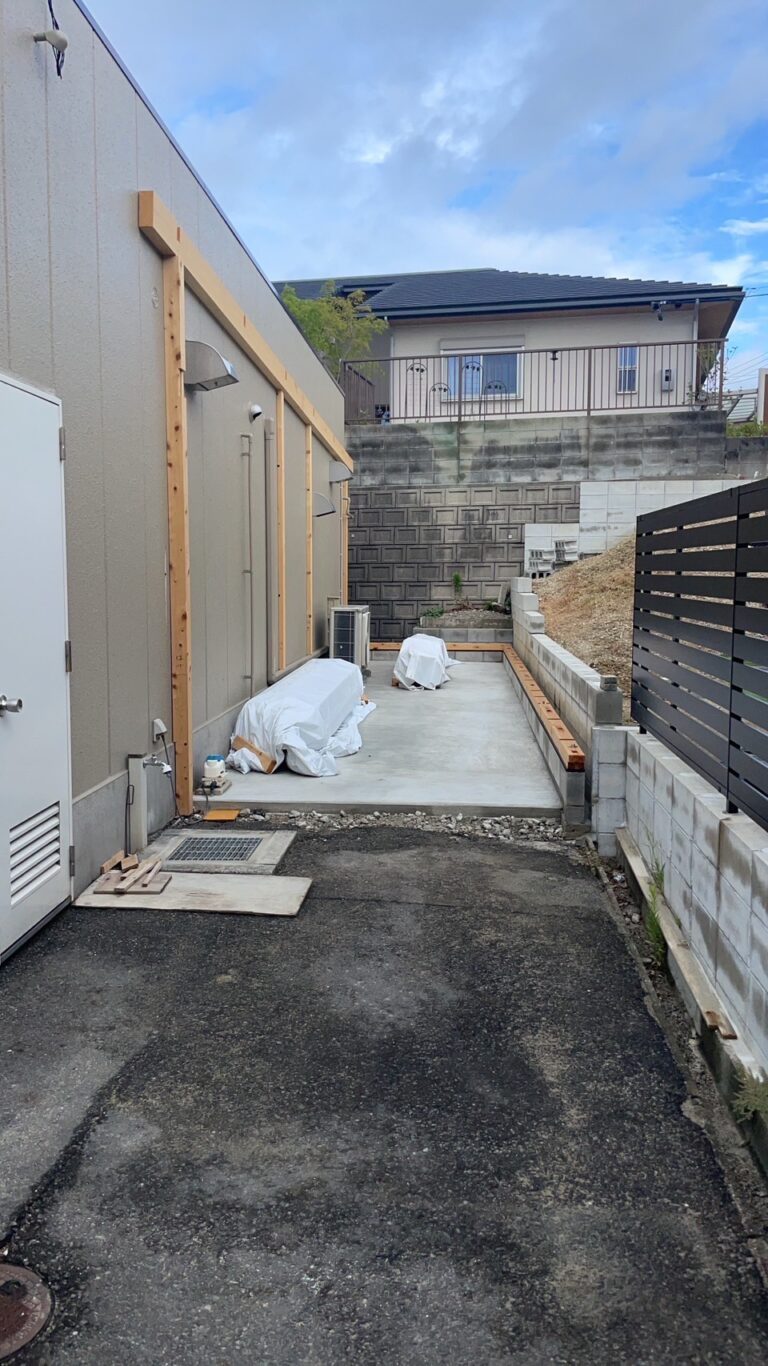 増築工事_狭小地のため押し壁工法